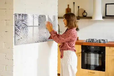 Magnetisk skrivetavle med motiv af palmeblad