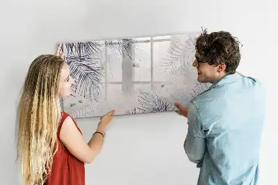 Magnetisk skrivetavle med motiv af palmeblad