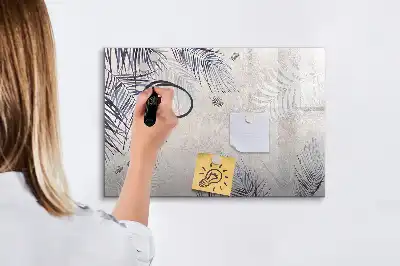 Magnetisk skrivetavle med motiv af palmeblad