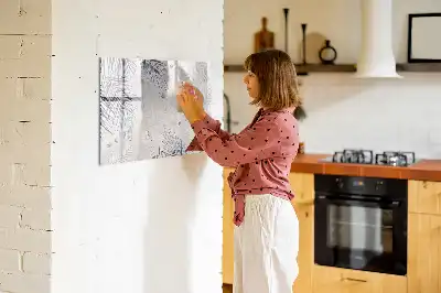Magnetisk skrivetavle med motiv af palmeblad