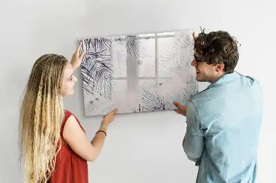 Magnetisk skrivetavle med motiv af palmeblad