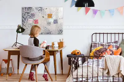 Magnetisk skrivetavle med motiv af palmeblad