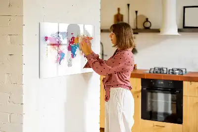 Magnetisk verdenskort til tegning tavle