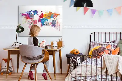 Magnetisk verdenskort til tegning tavle
