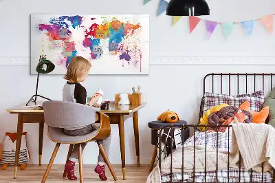Magnetisk verdenskort til tegning tavle