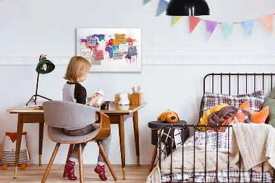 Magnetisk verdenskort til tegning tavle