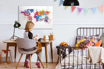 Magnetisk verdenskort til tegning tavle