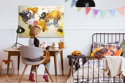 Magnetisk skrivetavle med abstrakt verdenskort