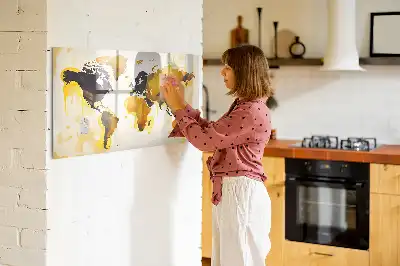 Magnetisk skrivetavle med abstrakt verdenskort