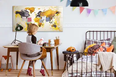 Magnetisk skrivetavle med abstrakt verdenskort