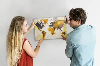 Magnetisk skrivetavle med abstrakt verdenskort