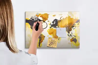 Magnetisk skrivetavle med abstrakt verdenskort