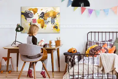 Magnetisk skrivetavle med abstrakt verdenskort
