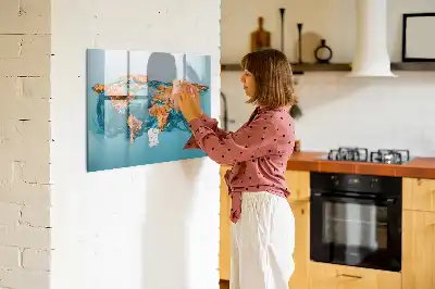 Magnetisk verdenskorttavle abstrakt design