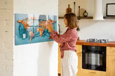 Magnetisk verdenskorttavle abstrakt design