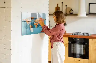 Magnetisk verdenskorttavle abstrakt design