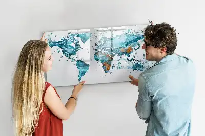 Magnetisk skrivetavle med verdenskort af vand