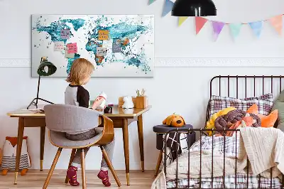 Magnetisk skrivetavle med verdenskort af vand