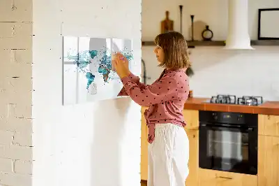 Magnetisk skrivetavle med verdenskort af vand