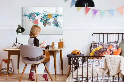 Magnetisk skrivetavle med verdenskort af vand