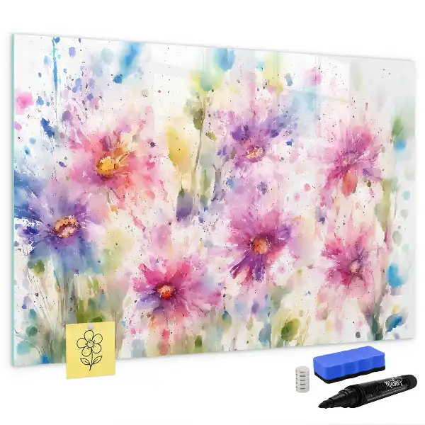 Magnetisk tegnetavle med blomstermotiv