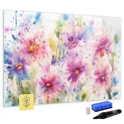 Magnetisk tegnetavle med blomstermotiv