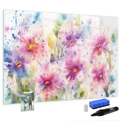 Magnetisk tegnetavle med blomstermotiv