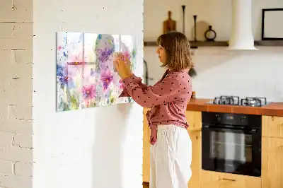 Magnetisk tegnetavle med blomstermotiv