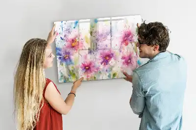 Magnetisk tegnetavle med blomstermotiv