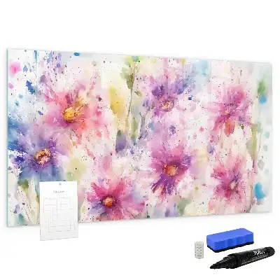 Magnetisk tegnetavle med blomstermotiv