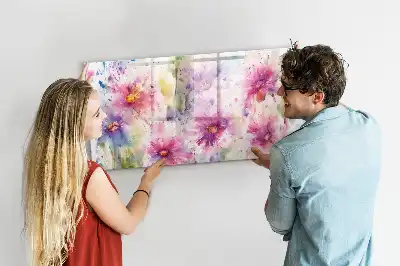 Magnetisk tegnetavle med blomstermotiv