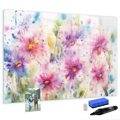 Magnetisk tegnetavle med blomstermotiv