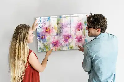 Magnetisk tegnetavle med blomstermotiv