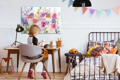 Magnetisk tegnetavle med blomstermotiv