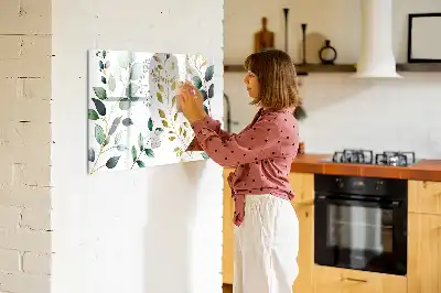 Magnetisk skrivetavle med mønster af planteblade