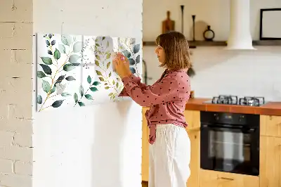 Magnetisk skrivetavle med mønster af planteblade