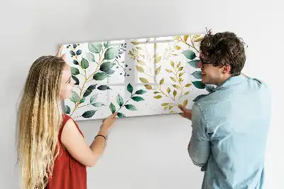 Magnetisk skrivetavle med mønster af planteblade