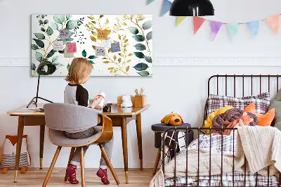 Magnetisk skrivetavle med mønster af planteblade