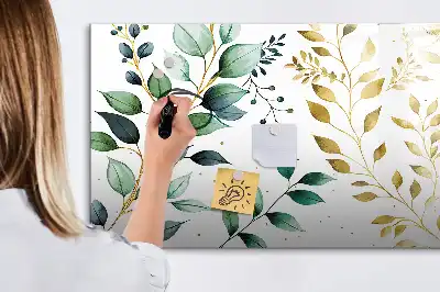 Magnetisk skrivetavle med mønster af planteblade