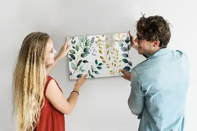 Magnetisk skrivetavle med mønster af planteblade