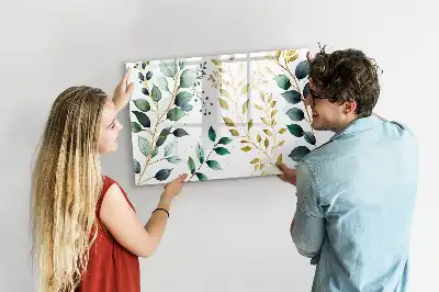 Magnetisk skrivetavle med mønster af planteblade