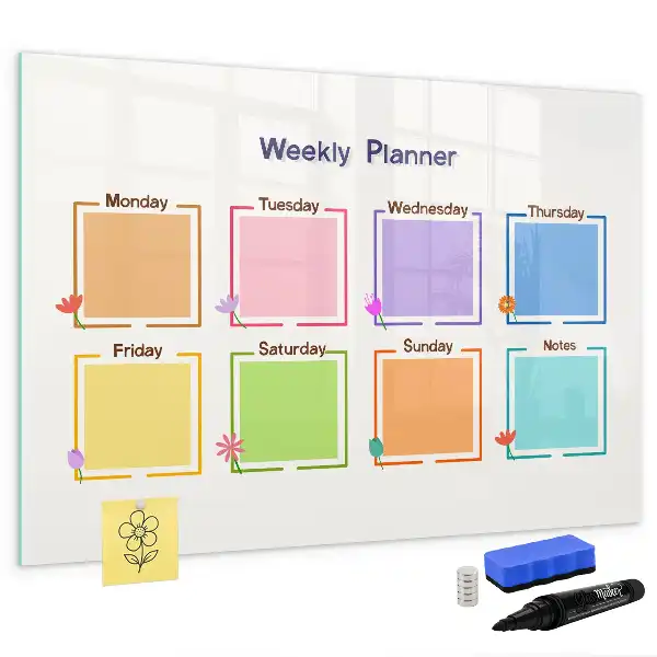 Tavle til at tegne magnetisk Ugeplanner