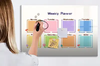 Tavle til at tegne magnetisk Ugeplanner