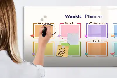 Tavle til at tegne magnetisk Ugeplanner