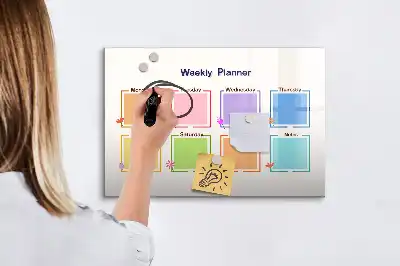 Tavle til at tegne magnetisk Ugeplanner