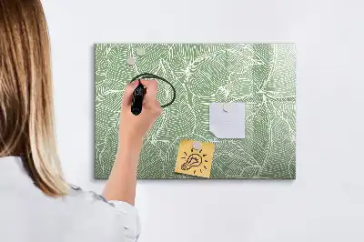 Magnetisk skrivetavle med motiv af blade