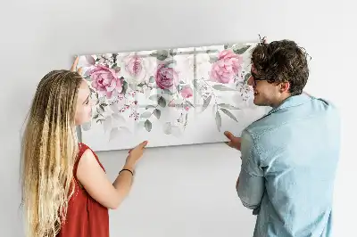 Magnetisk tegnetavle med motiv af akvarelroser