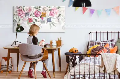Magnetisk tegnetavle med motiv af akvarelroser