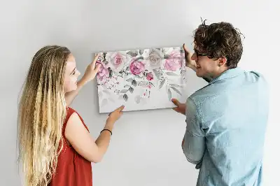 Magnetisk tegnetavle med motiv af akvarelroser