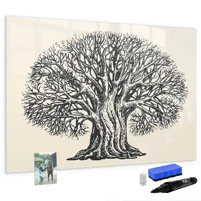 Magnetisk skrivetavle med motiv af naturens store træ